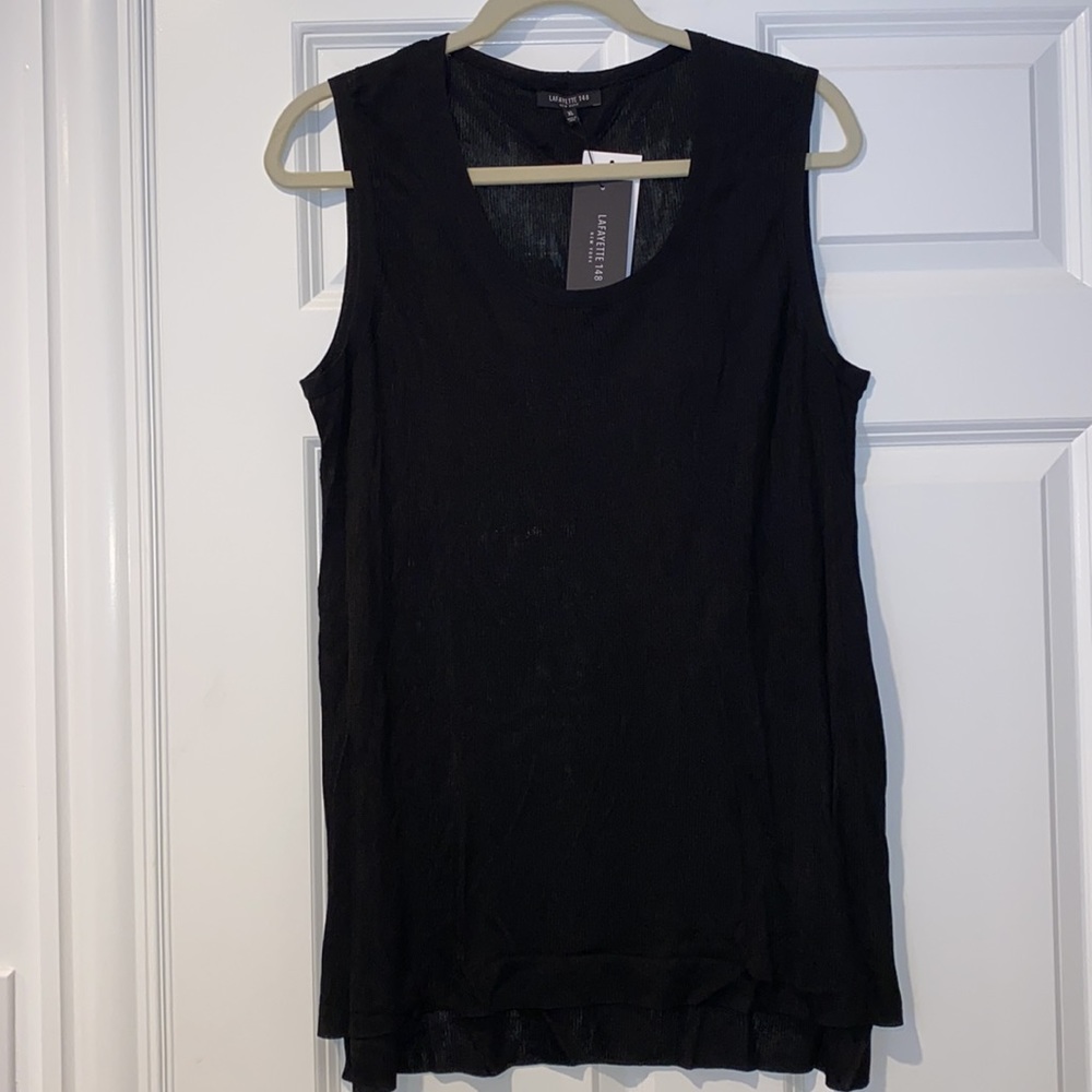 Lafayette 148 New York Black Sleeveless Blouse